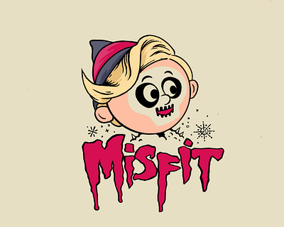 Misfit...Christmas edition. christmas desgin illustration jokes lettering mascot misfit misfit toys parody