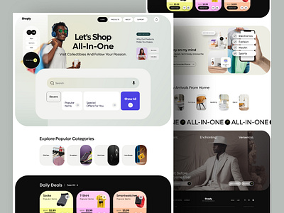 Shoply - Online Shopping Landing Page Website Design design e commerce e commerce website ecommerce shop landing page online shopping online store online store commerce ui web web page webdesign website website design