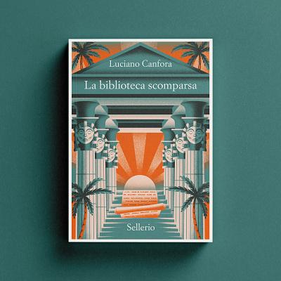 La biblioteca scomparsa - Sellerio book book cover cover daniele simonelli dsgn illustration library temple texture vector