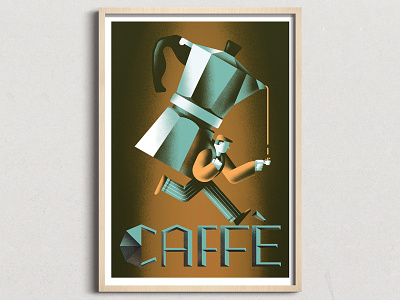 CAFFÈ - Poster Illustration - Italyca caffe coffee daniele simonelli dsgn illustration moka poster texture vector