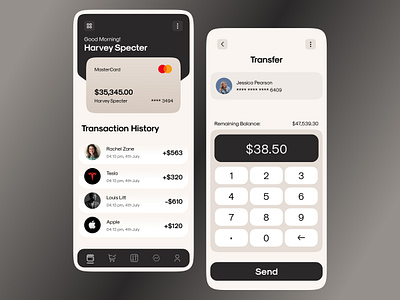 Finance Mobile App banking banking app card clean crypto dark theme design finance finance app finance mobile app interface light theme minimal mobile mobile app muhammad ali transfer money ui user interface ux