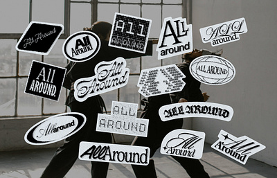 All Around: Typography Explorations apparel branding design graphic design logo logotype minimalist patch sticker streetwear typography