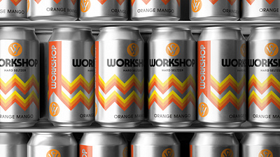 Workshop Hard Seltzer beer beverage brand branding can clean geometric graphic icon identity logo monogram motion packaging reel retro seltzer typography workshop