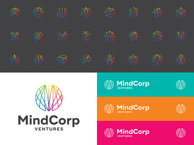 Mind Corp Logo brain branding connectivity design gradient illustration logo logo design logomark matt vergotis neurons synapsis verg