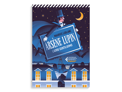 Lupin Book cover - Feltrinelli daniele simonelli dsgn editorial illustration gentleman illustration lupin night paris texture vector