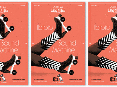 Gig Poster - Ibibio Sound Machine apparel band poster boots branding design disco fashion gig illustration legs lettering music poster roller skate shoes skate texture type vector woman