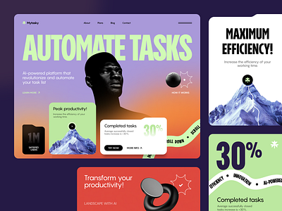 Website for an AI Company ✦ Mytasky design interface product service startup ui ux web website