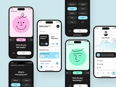 Self-care Mobile App Design Concept app app design design mobile mobile app mobile app design mobile app ui ui