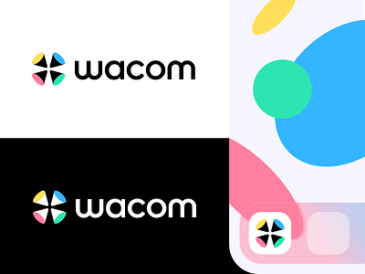 wacom abstract branding colorfull logo design geometric graphic tablet iconic identity logo logo redesign logo refresh minimal minimalistic modern pen pencil symbol wacom