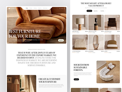 Furniseat - Furniture Landing Page architecture business chair clean design ecommerce furniture interior landing page online shop product shopify sofa store ui ux web web design website