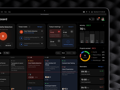 Team Management Dashboard admin panel analytics analytics dashobard dark theme dashboard app management management dashboard planner dashboard planning dashboard productive dashboard project management shakuro task management team team management team manager teamstatistics teamwork to do dashboard web