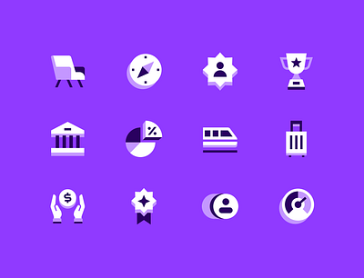 Rippling — Badge Icons app badge bank chair compass dashboard design finance hr icon designer icon set icons illustration ios simple travel trophy ui ux