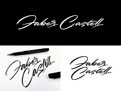 Faber-Castell Signature Style Logo branding brush pen calligraphy cursive design illustration lettering logo logo design matt vergotis script signature style verg