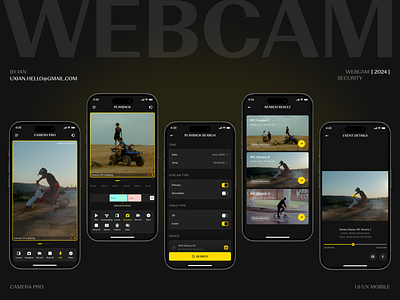 Webcam APP camera dark design iot live video mobile network playback search security setting smart surveillance video ui video webcam