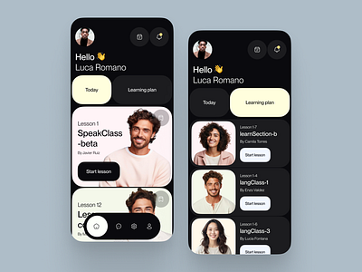 Language learning app android app app application bento design bento grid dark mode design graphic design inspiration ios ios app language learning app mobile app mobile application modern app trendy app ui ui design uidesign uiux