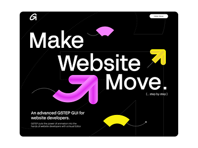 GSTEP animation branding identity landing page logo mark motion symbol