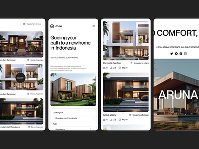 Aruna - Real Estate Responsive Website agency agent architecture building business clean company design home house mobile mobile responsive properties property real estate realestate responsive responsive website ui ux