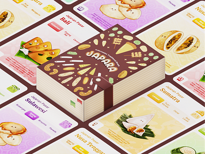 Japara : Quartet Card Game - Packaging Design card design card game card illustration card packaging character character design colorful cute cute illustration food illustration game game design graphic design illustration packaging packaging design playing card quartet card snack illustration