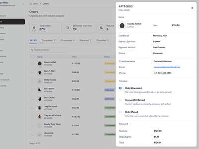 E-Commerce Saas Web App - Detail Orders admin b2b component dashboard data detail orders detail popup ecommerce ecommerce web app modal orders orders detail popup product design sales dashboard sales web app store ui ux web design