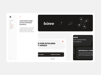 Bizee Guidelines bizee branding clean colors design digital font guidelines icons minimal orange styleguide website