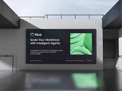 913.ai billboard designs ai animation artificial intelligence billboards binary bot brand branding digital geometry print smart ultra futuristic web3