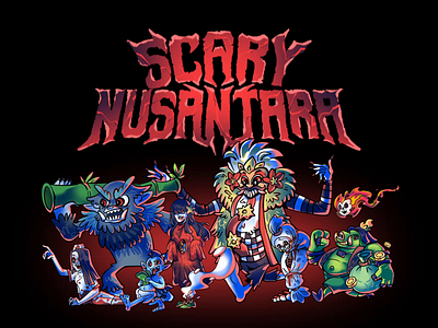 Scary Nusantara 13 friday character creature game ghost goosebump halloween horror illustration local ghost logo merchandise metal logo motion graphics mystic print scary scream sticker supranatural